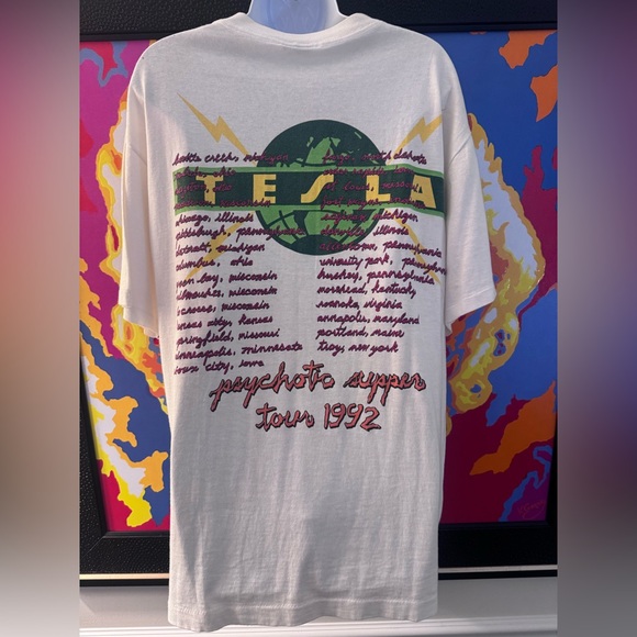 VINTAGE TESLA 1992 PSYCHOTIC TOUR SHIRT - Picture 2 of 7
